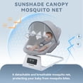 thumbnail image 3 of Pamo Babe Unisex Baby Swing for Newborns,5 Speeds swing modes, Canopy,Mosquito Net(Grey), 3 of 10