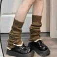 thumbnail image 2 of Women's Solid Cable Knit Leg Warmers Knitted Crochet Winter Socks, 2 of 5
