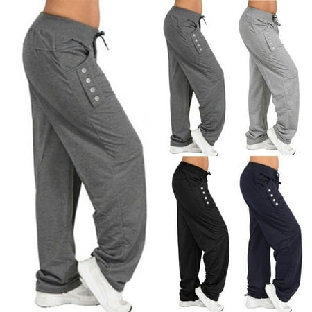 Red Yoga Harem Pants Women's Fashion Loose Casual Pure Color Harem Yoga Joggerpant Trousers Harem Women Trousers Pants ()