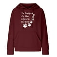 thumbnail image 4 of DDAPJ pyju Dog Mom Hoodies for Women Cute Dog Paw Print Hooded Sweatshirt Funny Letter Graphic Hoodie Waffle Knit Drawstring Pullover Tops 2025 Gifts Ideas Wine L, 4 of 5