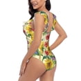 thumbnail image 5 of Yiaed Sunflower Cornflower Poppy Print Women's Ruffled One Piece Swimsuit V Neck Swimwear Slimming Monokini for Woman-XX-Large, 5 of 8