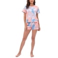 thumbnail image 3 of Pajamas Set Soft Comfortable Loose Breathable Pajamas Short Sleeve Top Shorts Sleepwear Set for Women Tie Dye 2 L, 3 of 6