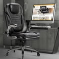 thumbnail image 3 of COLAMY Office Chair-Ergonomic Computer Desk Chair with Thick Seat for Comfort, High Back Executive Chair with Padded Flip-up Arm My Lux Decor Round, 3 of 7
