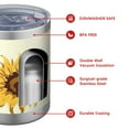thumbnail image 4 of 12oz Tumblers Yellow Small Flower Sunflower Pattern Vacuum Insulated Stainless Steel Travel Tumbler Cups Mug with Lid and Straw for Beer,Coffee,Beverages with Cleaning Brush for Cold & Hot Drinks, 4 of 5
