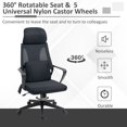 thumbnail image 4 of Ergonomic Black Mesh Office Chair with Massage Lumbar Support & Adjustable Headrest - High Back Executive Computer Task Chair for Home & Office Use - 45"H, 4 of 7
