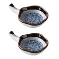 thumbnail image 1 of 2pcs Ceramic Seasoning Dish Sea Wave Pattern Small Flavor Saucer Chopsticks Rack, 1 of 8