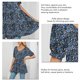 thumbnail image 5 of Camiseta con cuello en V para mujer, mangas abullonadas, camiseta con estampado suave y cómodo para compras diarias, 5 of 6