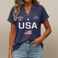 thumbnail image 5 of Iaqnaocc Womens Shirts 250 Anniversary Usa 4th Of July Summer America 250 Shirt V Neck Retro T Shirt Patriotic 250 anniversary usa flag July 4th Celebration Short Sleeve Tee Shirts Navy XL, 5 of 6