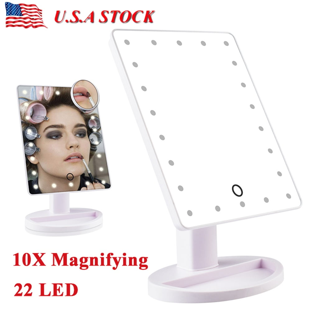 Lowestbest Girls LED Make Up Mirror, Smart Touch Screen LED Makeup Mirror with 12 Light for Night, White Lowestbest Girls LED Make Up Mirror, Smart Touch Screen LED Makeup Mirror with 12 Light for Night, White
