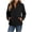 Black, variant on Women's Softshell Jacket Fleece Lined Zip Up Stand Collar Long Sleeve Windproof Coat Zip Pockets Loose Casual Outdoor Outerwear Fall Winter White