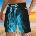 thumbnail image 3 of QATAINLAV Men's Shorts Casual Classic Fit Drawstring Beach Shorts Fashion Flame Print Workout Shorts with Pockets Hawaiian Big and Tall Board Shorts Light Blue XL, 3 of 5