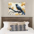 thumbnail image 4 of Creowell Bird Branch Yellow Flowers Wall Art Tapestry 100% Polyester 40x30in, 4 of 6