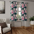 thumbnail image 2 of Ambesonne Floral Grommet Curtain, Roses Lovers Flowers Artwork, 50"x60", Laurel Green Pale Pink, 2 of 5