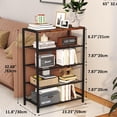 thumbnail image 2 of Shoe  Organizer, 5 Tier Industrial Metal Shoe Storage Shelf, Narrow Rustic Brown Closet Entryway Storage, 2 of 7