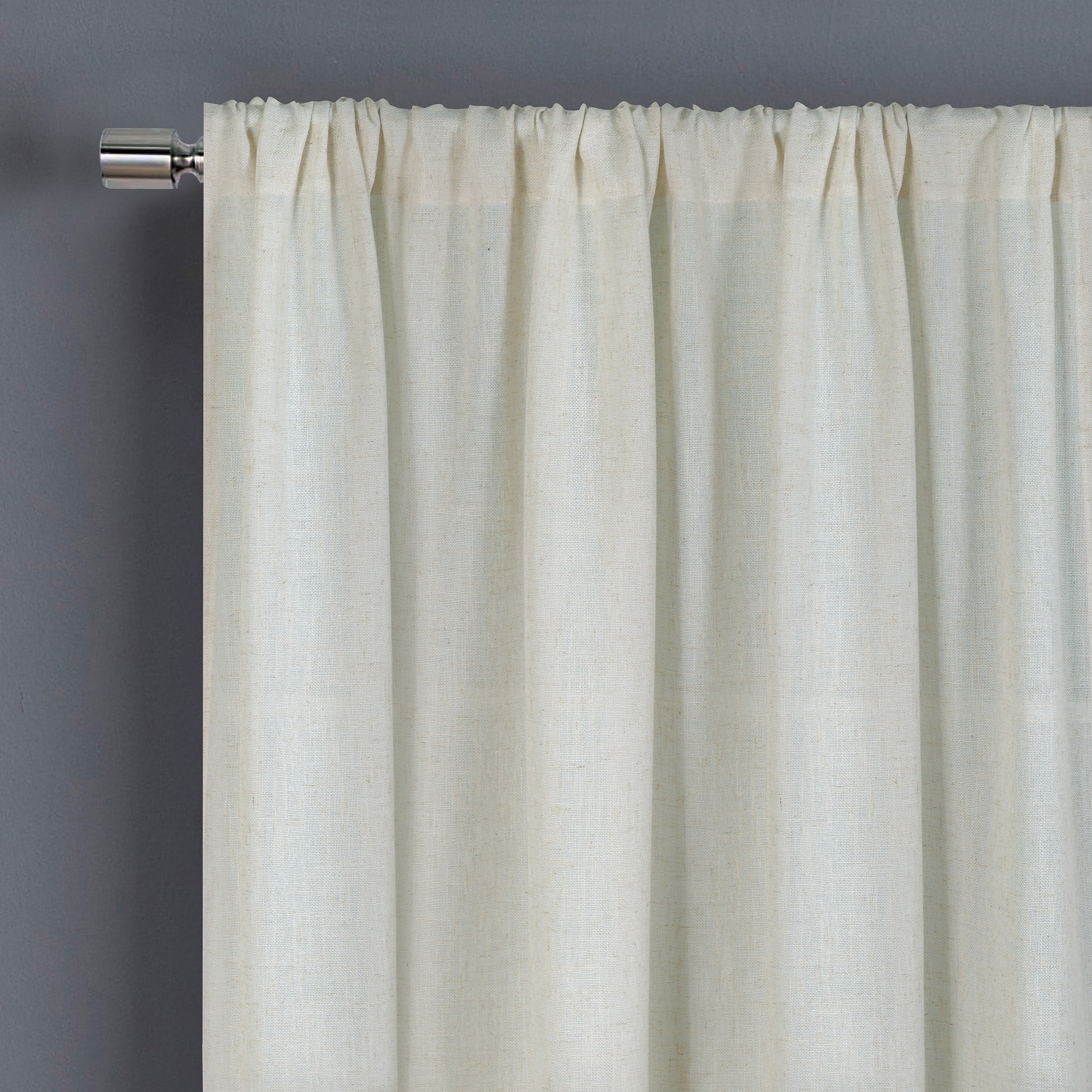 Better Homes & Gardens Light Filtering Linen Blend Rod Pocket Curtain, Single Panel, Papyrus Beige, 50" W x 63" L