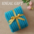 thumbnail image 6 of BEDELITE Twin Blanket for Couch & Bed, 300GSM Soft & Warm Fleece Blanket, Decorative and Giftable Striped Teal Blankets for Women, Men, 60"x80", 6 of 18