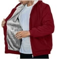 thumbnail image 7 of LpwkSSA Men's Winter Casual Solid Color Hooded Coats Long Sleeve Light Weight Zipper Pocket Jacket Comfort Outwear Red XL, 7 of 7