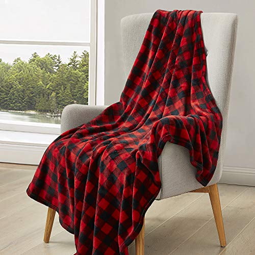 BEDELITE Fleece Throw Blanket for Couch Sofa Bed Luxury Christmas Buffalo Plaid Decor Red and Black Checkered Blanket Cozy Fuzzy Soft Lightweight Warm Blankets for Winter Walmart