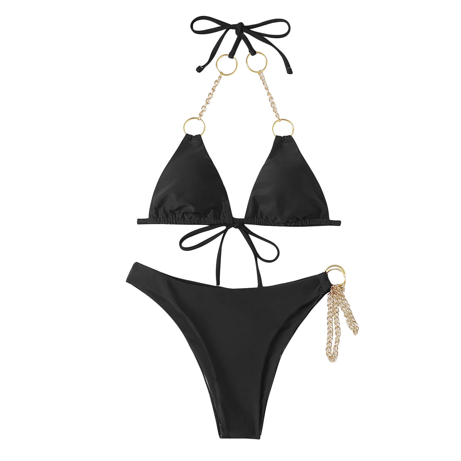 BIZIZA Swimwear Womens Bikinis Low Rise Triangle Solid Sexy Swimsuit