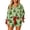 Pajama Set Dark Green, variant on Women's Silky Satin Pajama Set, Christmas Tree Print Long Sleeve Shirt with Shorts 2 Piece Christmas Pjs Sets, Soft Silk Sleepwear Button-Down Top with Pocket, Green XXL