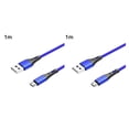 thumbnail image 4 of Sidaley Cable de carga Cable USB tipo C Cable de datos de rápido Accesorio de cable de teléfono móvil de nailon trenzado, 1 metro, Azul 1M 2piezas, 4 of 6