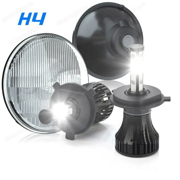 Pair 7" inch Round LED Hi/Lo Beam Headlights Black for Ford F100 F150 F250 Truck