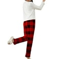 thumbnail image 3 of Enwejyy Womens Christmas Loungewear Flannel Warm Check Printed 2pcs Sets Pajamas Outfits Sleepwear, 3 of 3