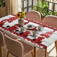 thumbnail image 3 of Valentine's Day Table Cloths for 5 Foot Rectangle Tables, Romantic Roses Love Heart Gnomes Vintage Patio Waterproof Elastic Fitted Tablecloths, Washable Rectangular Table Cover for Camping, 3 of 8