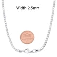 thumbnail image 2 of 2.5mm High-Polished Stainless Steel Square Box Choker Chain Necklace, 20 inches, 2 of 6