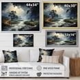 thumbnail image 4 of Designart "Torrential Deluge Green Storm" Landscapes Floater Framed Wall Art Living Room, 4 of 7