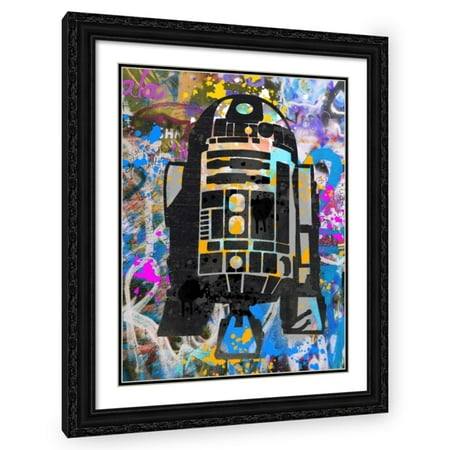 Stephen Chambers 15×18 Black Ornate Wood Framed With Double Matting Wall Art Titled – R2D2