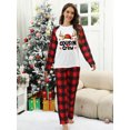 thumbnail image 6 of Cenuakty Women Christmas Pajama Set Casual Long Sleeve Round Neck Tops and Plaid Pants 2 Piece Sleepwear Loungewear, 6 of 8