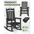 thumbnail image 4 of SUUNYN Set of 4 Outdoor Rocking Chairs, HDPE Porch Rockers for Patio Deck, All-Weather, 380lbs Load, Black, 4 of 9