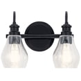 thumbnail image 3 of 45391BK Kichler Lighting Greeier - 2 Light Bath Vanity Approved for Damp Locations - with Transitional inspirations - 10.25 inches tall by 14.25, 3 of 4