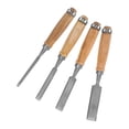 thumbnail image 2 of KAKOWELY mortise chisel Carving Chisel Set 4pcs Flat Tip Metal Chisel With Wood Handles Diy Carving Craft Tool Handheld Engraving Carving Tool For Carving Shaping Sculpting, 2 of 5