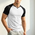 thumbnail image 4 of DagobertNiko Mens T-Shirts V-Neck Color Block Slim Fitted Breathable Quick Dry High Elastic Sports Summer Top for Gym, 4 of 6