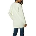thumbnail image 3 of INSPIRE CHIC Women's Round Neck Pullover Long Sleeve Casual Sweater with Pockets S White, 3 of 7