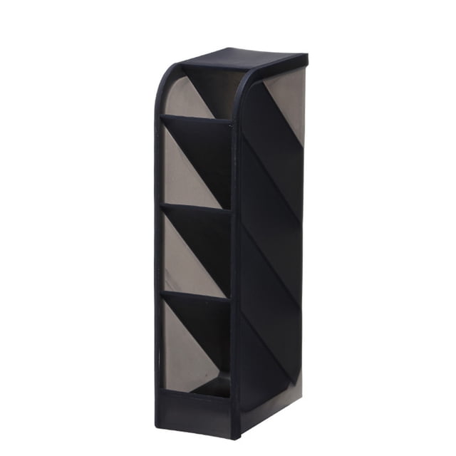 Organisateur de Bureau Multifonctionnel pour Papeterie, Rangement pour Maquillage et Rouges à Lèvres, Porte-Crayons à 4 Compartiments pour Accessoires de Classe et de Bureau, Noir