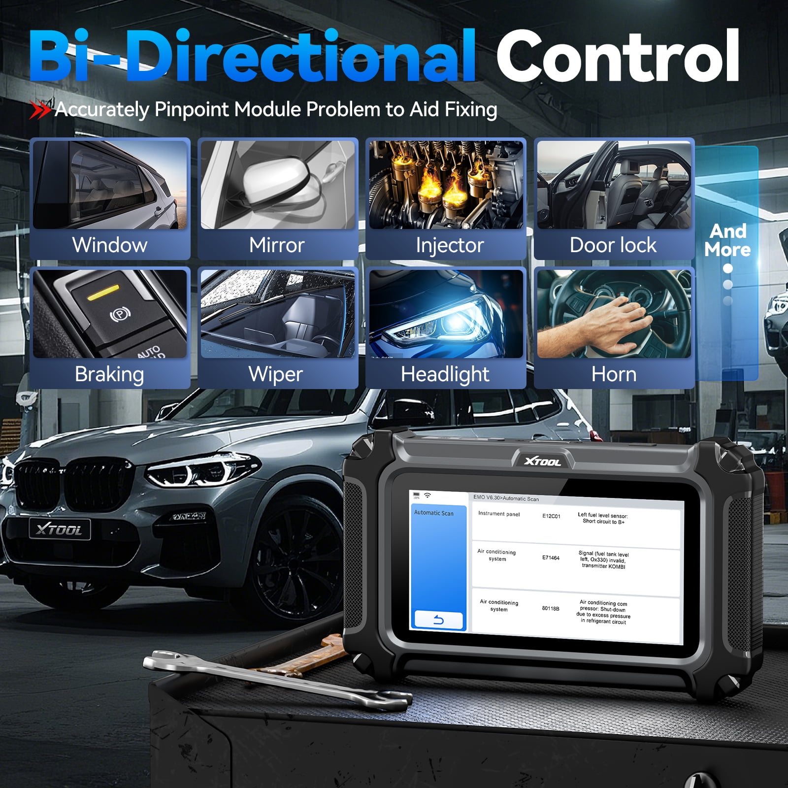 XTOOL IP500 OBD2 Scanner for BMW, Full Systems Bidirectional Scan Tool with ECU Cod-ing, Battery Registration Tool, All Services, Lifetime Free Update