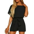 thumbnail image 3 of Shorts Jumpsuit, Loose Loungewear Jumpsuit Cuello Redondo Transpirable Elegante para Recreación para el Hogar para Mujeres LYUMO ropa de mujer, 3 of 6