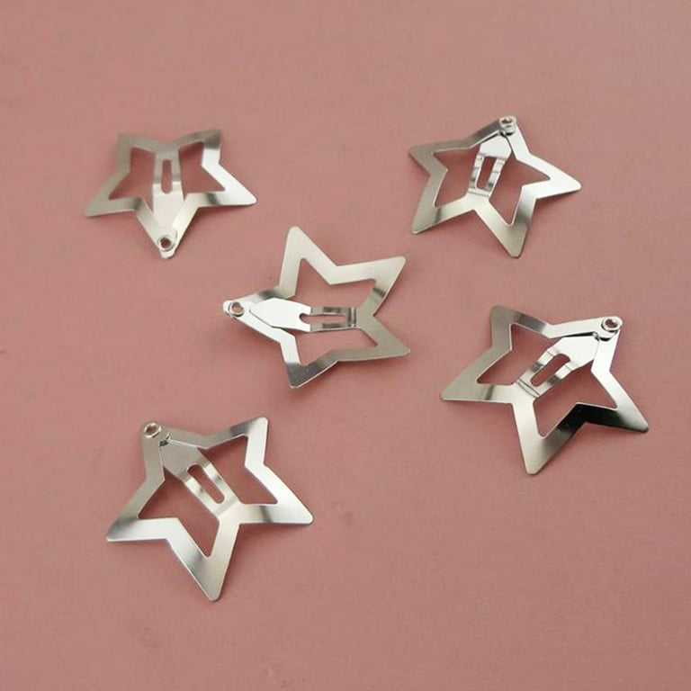 Hollow Star Shaped Hair Clip Metal Snap Clip Candy Color - Temu
