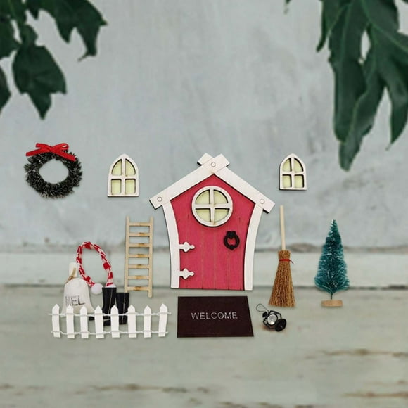 Pisexur Baby Toys Mini Doll House Christmas Decoration Miniature Christmas Scene DOLLHOUSE Christmas Set Baby Dolls,Car Toys for 3-5 Years Boys Girls