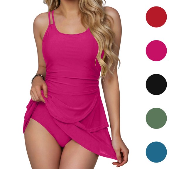 Yievot One Piece Swimdress Swimsuits for Women Tummy Control Swim Dresses Skirt Bathing Suit Modest Swimwear