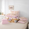 thumbnail image 5 of Homewish Girly Pink Cartoon Bedding Comforter Set 7-Piece for Kid, Kawaii Cute Capibara King Bedding Sets, Love Heart Rainbow Reversible Bed Sheets, Super Cozy Room Decor, 5 of 7