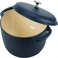 thumbnail image 4 of Cast Iron Dutch Oven Pot with Lid, Enameled, Round, Dual Handles, Heavy-Duty, Medium, 6-Quart, Matte Navy, 4 of 4