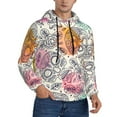 thumbnail image 2 of Daiia Skull and Flowers for Men's Fashion Hoodies & Sweatshirts with Kangaroo Pocket Hooded Sweatshirt Breathable & Moisture Wicking-X-Large, 2 of 7