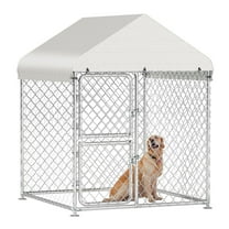 ZOPan 4.03×4.03×5.4FT Pet House Dog Run Enclosure w/UV-Resistant Waterproof Roof Cover