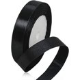 thumbnail image 1 of LAICAIW Solid Color Black Satin Ribbon, 5/8 Inches x 25 Yards Fabric Satin Ribbon for Gift Wrapping, Crafts, Hair Bows Making, Wreath, Wedding Party Decoration and Other Sewing Projects, 1 of 7