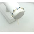 thumbnail image 4 of Faship Blue CZ Crystal Genuine Freshwater Pearls Floral Bracelet 7.5" - 9.5", 4 of 5