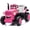 Pink, variant on Joyracer 12 Volt Ride on Toys, Cute Battery Powered Toys for Kids, Power Car Wheels with LED Lights, Music, Horn, Safety Belt, Red